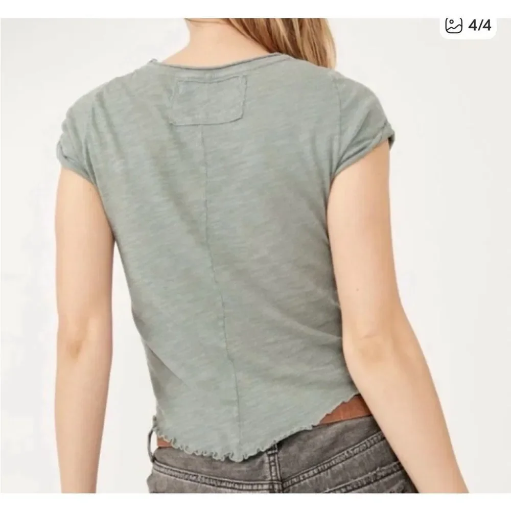 Free People We The Free Be My Baby Tee short sleeve sage M NEW